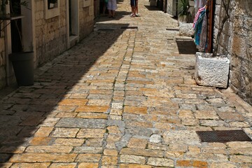 Trogir stone paved street in Croatia - 774091199
