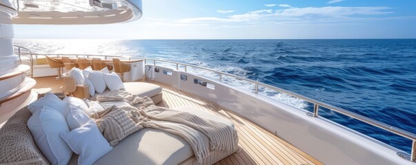 Enjoying a beautiful day on a luxury yacht