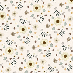 Pattern floreale con colori neutri