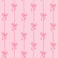 ribbons, bow, coquette, girly seamless pattern background, print, pattern, greeting card, banners, web, wrapping paper, fashion, fabric, textile, wallpaper, cover