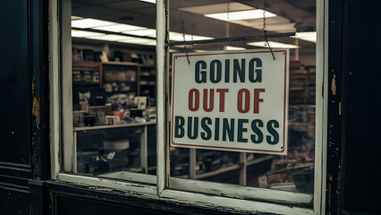 Naklejka na ściany i meble Storefront Sign Announcing Business Closure