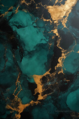 Naklejka premium Gold, black, and green marble background
