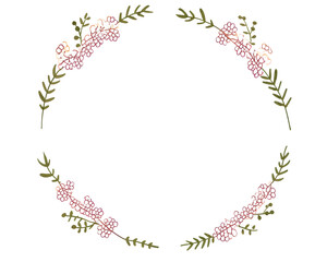 Yarrow Geometric Frame , watercolor, Floral Frame, isolated white background