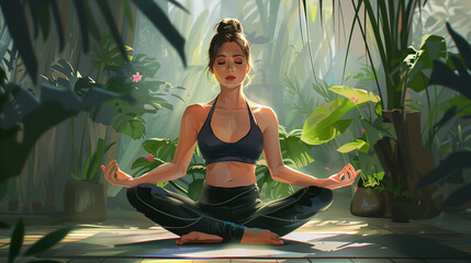 person meditating yoga in the lotus pose