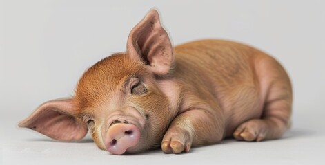 KS Cute pig isolated on white background photo studio.
