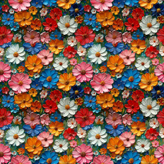 Fototapeta na wymiar Seamless floral floral pattern, artistic oil painting