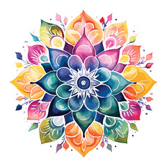 Watercolor mandala floral design vector