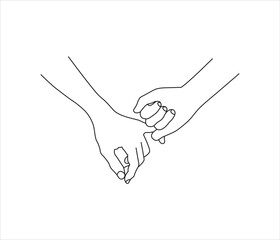 vector collection hand holding hand line art illustration 