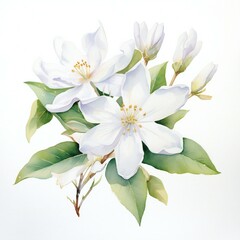 watercolor Jasmine flower