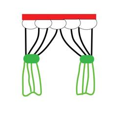 Curtains Icon Design. stage curtains illustration.