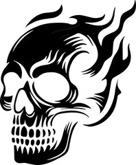 skull with fire logo vector illustration