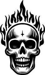 skull with fire logo vector illustration