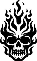skull with fire logo vector illustration