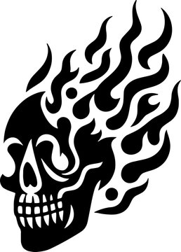 skull with fire logo vector illustration