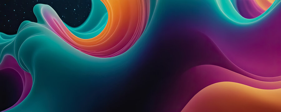 Abstract Gradient Fluid Color: Navigating the Spectrum of Art.