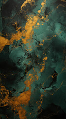 Gold, black, and green marble background