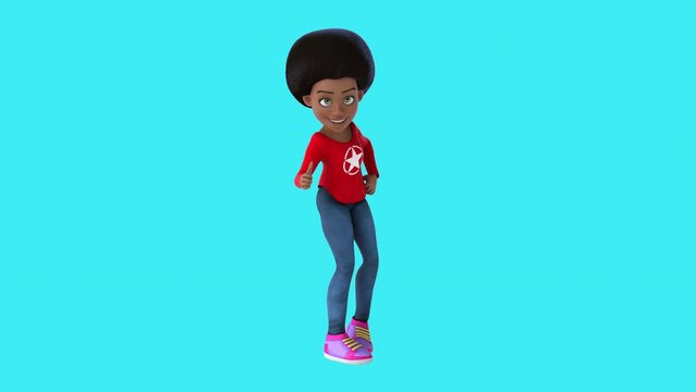 Fun 3D cartoon girl with thumbs up and down (with alpha channel included)