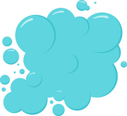 Cartoon cloud or bubble soap, foam vector icon, water ball, bath shampoo suds. Wash, laundry, clean underwater. Soda, carbonated fun illustration