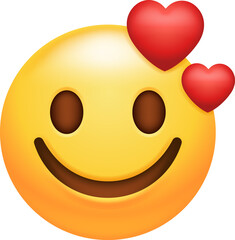 Face With Two Hearts In Love Emoji Icon - obrazy, fototapety, plakaty