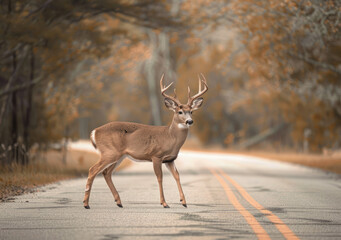 A whitetailed buck crossing the road in front of you is one of nature's most captivating and...