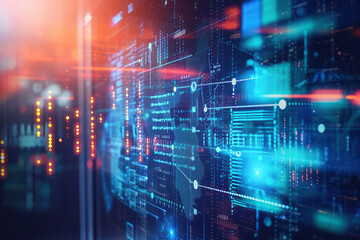 Obraz premium A computer screen displays a massive amount of data, charts, numbers, and graphs