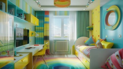 Bright and beautiful interior of children room --ar 16:9 --v 6.0 - Image #4 @kashif320