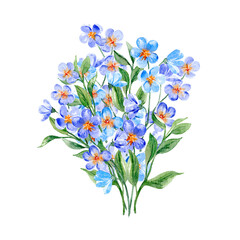 Hand painted meadow flowers bouquet