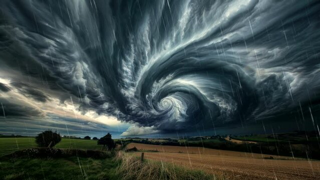 Cumulonimbus cloud on sky, weather environment changing video looping 4k
