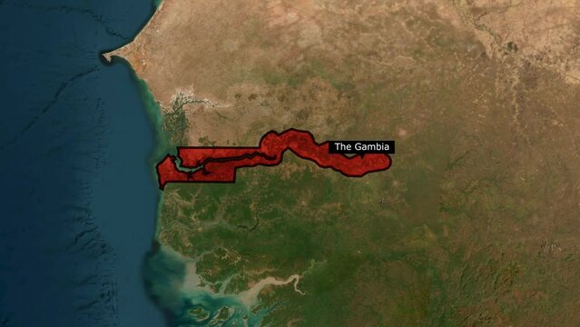 The Gambia map red color