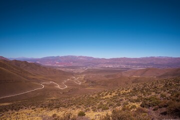 Road leading to the Seven Colors Hill in the village of Purmamarca, Quebrada de Humahuaca