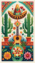 A vibrant and colorful depiction cinco de mayo