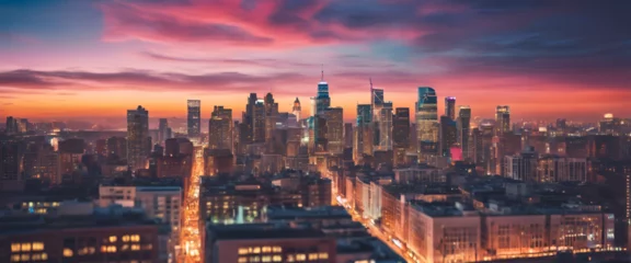 Zelfklevend Fotobehang Sunset over the city © Brianna