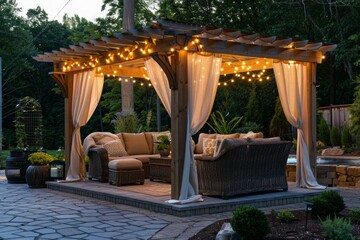 Luxurious Outdoor Dining Area with Contemporary Sophistication

