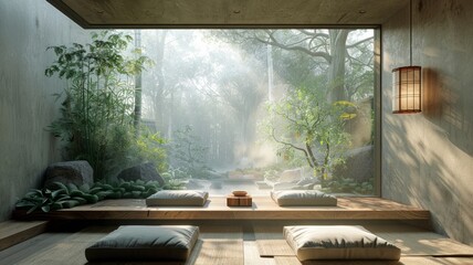 Tranquil Meditation Room in Zen Minimalism Style

