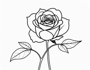 a beautiful rose flower coloring pages