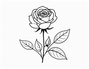 a beautiful rose flower coloring pages