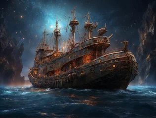 Acrylic prints Shipwreck ship in the sea