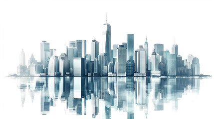 Fototapeta na wymiar Skyline buildings silhouette,created with Generative AI tecnology.
