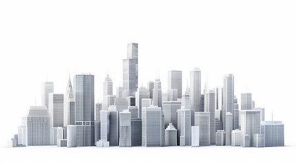 Skyline buildings silhouette,created with Generative AI tecnology.