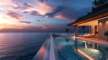 Luxurious Pool Villa Penthouse: Sunset Ocean View