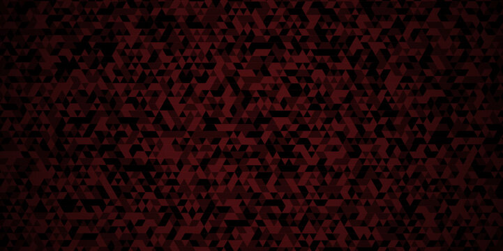 Abstract digital grid light pattern red Polygon Mosaic triangle Background, business and corporate background. Vector geometric seamless technology black and red transparent triangle background.