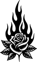 rose sketch vector art