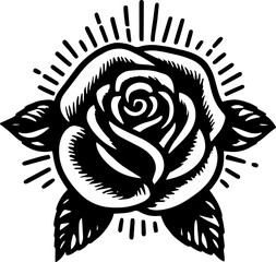 rose sketch vector art