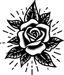 rose sketch vector art