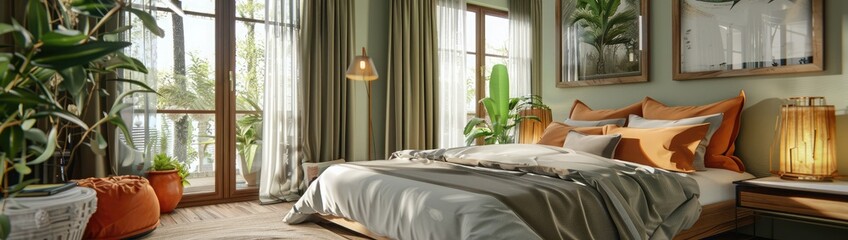 Guest room modern style. 3d visualization --ar 53:15 --v 6.0 - Image #3 @kashif320