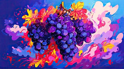 red and blue grapes