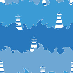 Vector blue seamless pattern background: Stormy Weather.