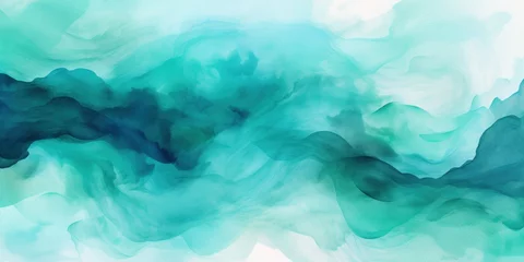 Fototapete Teal light watercolor abstract background © Lenhard