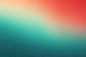 Teal red gradient wave pattern background with noise texture and soft surface gritty halftone art 