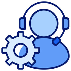 Customer Care blue icon